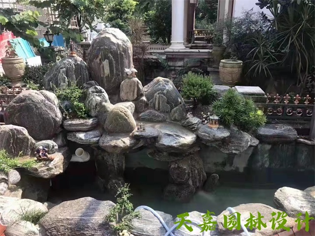 郑州庭院鱼池假山图解
